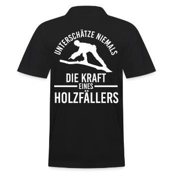 Waldarbeiter Förster Waldarbeit Holzfäller - Männer Poloshirt - Schwarz - Hinten - Kai (181cm)