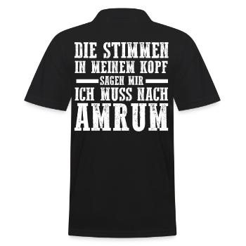 Nordsee Amrum - Männer Poloshirt - Schwarz - Hinten - Kai (181cm)