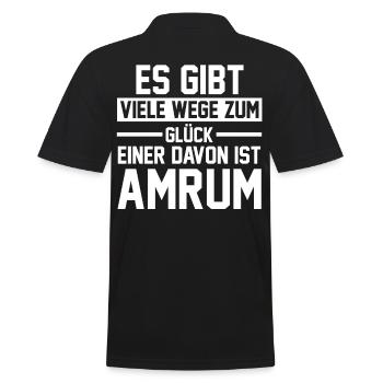 Nordsee Amrum - Männer Poloshirt - Schwarz - Hinten - Kai (181cm)