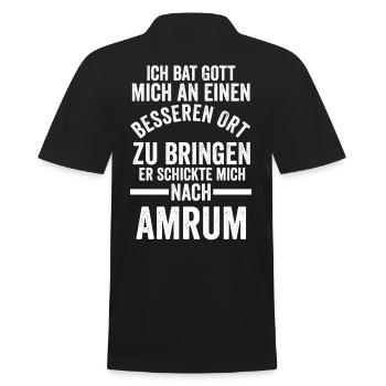 Nordsee Amrum - Männer Poloshirt - Schwarz - Hinten - Kai (181cm)