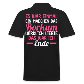 Nordsee Borkum - Männer Poloshirt - Schwarz - Hinten - Kai (181cm)