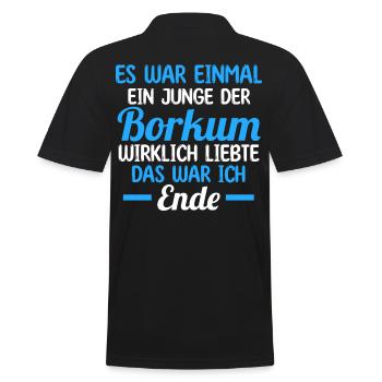 Nordsee Borkum - Männer Poloshirt - Schwarz - Hinten - Kai (181cm)