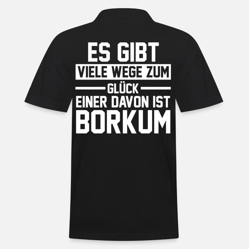 Nordsee Borkum - Männer Poloshirt - Schwarz