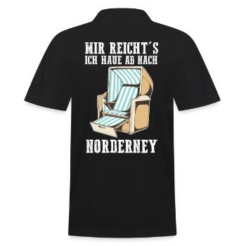 Nordsee Norderney - Männer Poloshirt - Schwarz - Hinten - Kai (181cm)