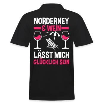 Nordsee Wein Norderney - Männer Poloshirt - Schwarz - Hinten - Kai (181cm)