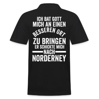 Nordsee Norderney - Männer Poloshirt - Schwarz - Hinten - Kai (181cm)