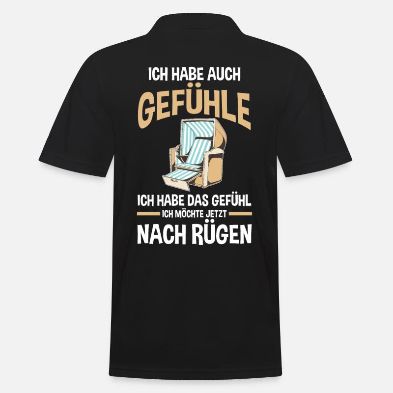 Ostsee Rügen - Männer Poloshirt - Schwarz