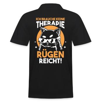 Ostsee Rügen - Männer Poloshirt - Schwarz - Hinten - Kai (181cm)