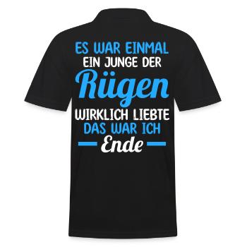 Ostsee Rügen - Männer Poloshirt - Schwarz - Hinten - Kai (181cm)