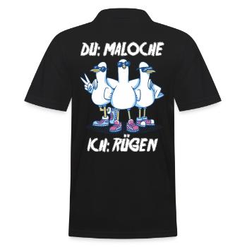 Ostsee Tauben Rügen - Männer Poloshirt - Schwarz - Hinten - Kai (181cm)