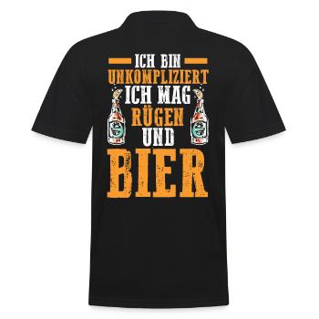 Ostsee Bier Rügen - Männer Poloshirt - Schwarz - Hinten - Kai (181cm)
