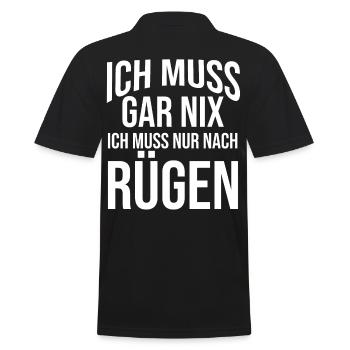 Ostsee Rügen - Männer Poloshirt - Schwarz - Hinten - Kai (181cm)