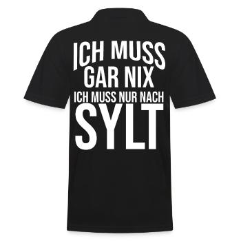 Nordsee Sylt - Männer Poloshirt - Schwarz - Hinten - Kai (181cm)