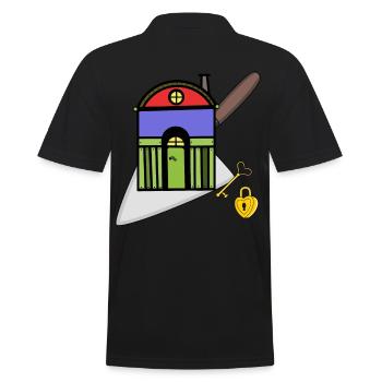 Maurerkelle Handwerker Haus Hütte Bauherr bauen - Männer Poloshirt - Schwarz - Hinten - Kai (181cm)