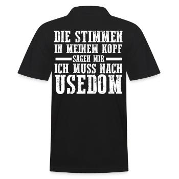 Ostsee Usedom - Männer Poloshirt - Schwarz - Hinten - Kai (181cm)