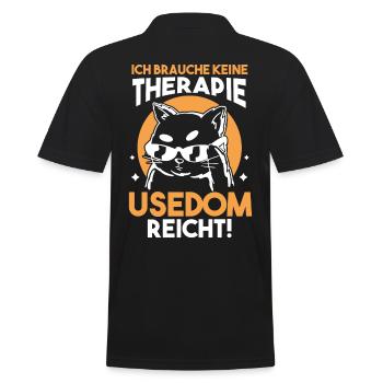 Ostsee Usedom - Männer Poloshirt - Schwarz - Hinten - Kai (181cm)