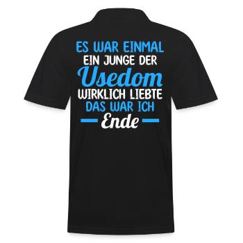 Ostsee Usedom - Männer Poloshirt - Schwarz - Hinten - Kai (181cm)