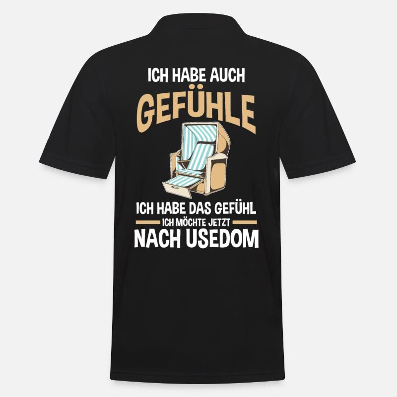 Ostsee Usedom - Männer Poloshirt - Schwarz