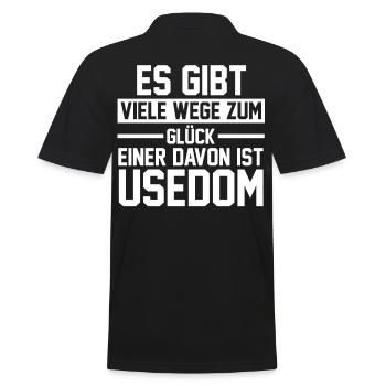 Ostsee Usedom - Männer Poloshirt - Schwarz - Hinten - Kai (181cm)