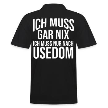 Ostsee Usedom - Männer Poloshirt - Schwarz - Hinten - Kai (181cm)