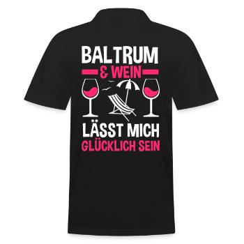 Nordsee Wein Baltrum - Männer Poloshirt - Schwarz - Hinten - Kai (181cm)
