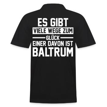 Nordsee Baltrum - Männer Poloshirt - Schwarz - Hinten - Kai (181cm)