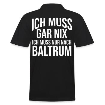Nordsee Baltrum - Männer Poloshirt - Schwarz - Hinten - Kai (181cm)