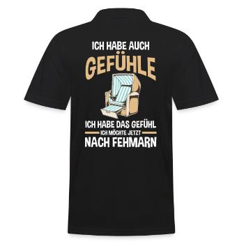Ostsee Fehmarn - Männer Poloshirt - Schwarz - Hinten - Kai (181cm)