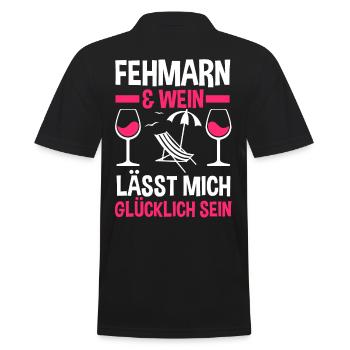 Ostsee Wein Fehmarn - Männer Poloshirt - Schwarz - Hinten - Kai (181cm)