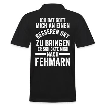 Ostsee Fehmarn - Männer Poloshirt - Schwarz - Hinten - Kai (181cm)