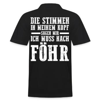 Nordsee Föhr - Männer Poloshirt - Schwarz - Hinten - Kai (181cm)
