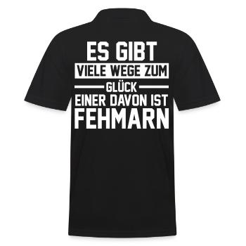 Ostsee Fehmarn - Männer Poloshirt - Schwarz - Hinten - Kai (181cm)