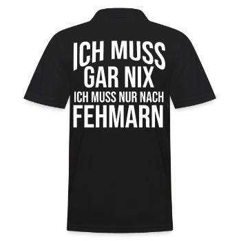 Ostsee Fehmarn - Männer Poloshirt - Schwarz - Hinten - Kai (181cm)