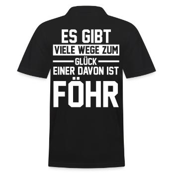 Nordsee Föhr - Männer Poloshirt - Schwarz - Hinten - Kai (181cm)