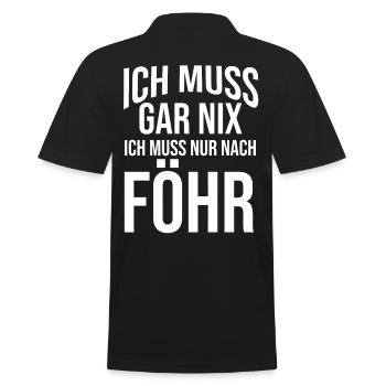 Nordsee Föhr - Männer Poloshirt - Schwarz - Hinten - Kai (181cm)