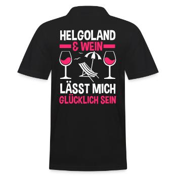 Nordsee Wein Helgoland - Männer Poloshirt - Schwarz - Hinten - Kai (181cm)