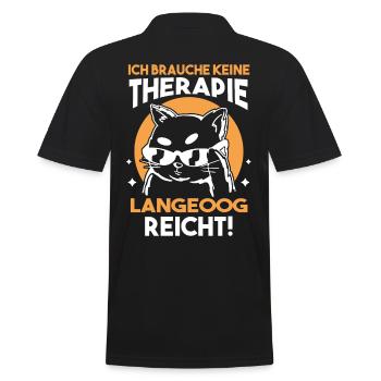 Nordsee Langeoog - Männer Poloshirt - Schwarz - Hinten - Kai (181cm)