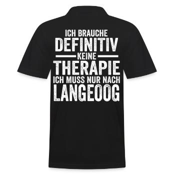Nordsee Langeoog - Männer Poloshirt - Schwarz - Hinten - Kai (181cm)