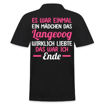 Nordsee Langeoog - Männer Poloshirt - Schwarz - Hinten - Kai (181cm)