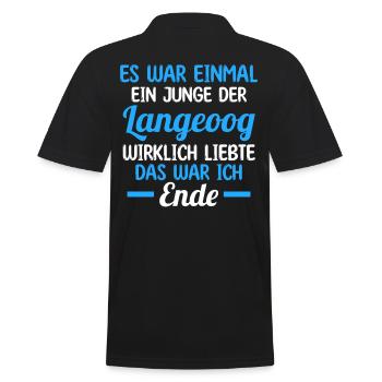 Nordsee Langeoog - Männer Poloshirt - Schwarz - Hinten - Kai (181cm)