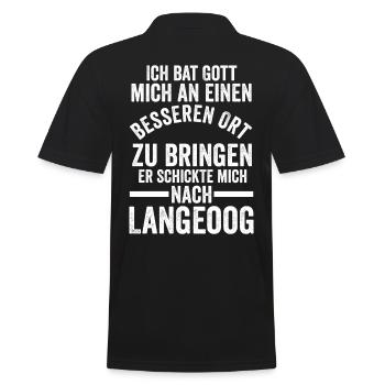 Nordsee Langeoog - Männer Poloshirt - Schwarz - Hinten - Kai (181cm)