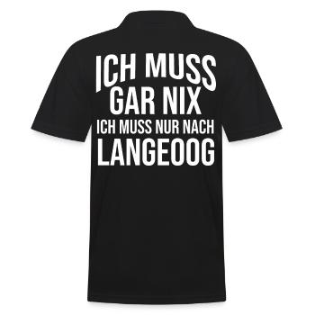 Nordsee Langeoog - Männer Poloshirt - Schwarz - Hinten - Kai (181cm)