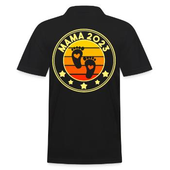Mutter 2023 Schwanger Werdende Mama - Männer Poloshirt - Schwarz - Hinten - Kai (181cm)