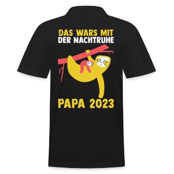 Vater 2023 Schwanger Werdender Papa - Männer Poloshirt - Schwarz - Hinten - Kai (181cm)