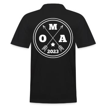Großmutter 2023 Schwanger Werdende Oma - Männer Poloshirt - Schwarz - Hinten - Kai (181cm)