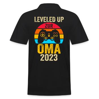 Großmutter 2023 Schwanger Werdende Oma - Männer Poloshirt - Schwarz - Hinten - Kai (181cm)