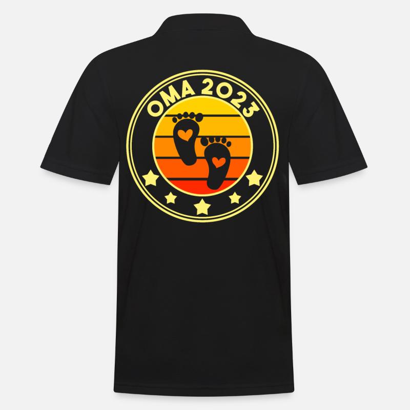 Großmutter 2023 Schwanger Werdende Oma - Männer Poloshirt - Schwarz