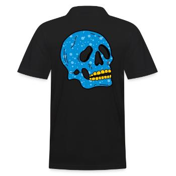 Crâne de bulles bleues - Polo Homme - noir - Dos - Kai (181cm)