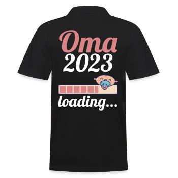 Großmutter 2023 Schwanger Werdende Oma - Männer Poloshirt - Schwarz - Hinten - Kai (181cm)