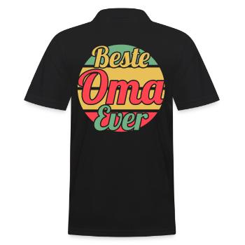 Großmutter Großmama Omi Oma - Männer Poloshirt - Schwarz - Hinten - Kai (181cm)